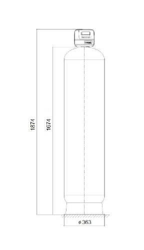 Statie filtrare automata, CLACK TC 1" 1465, valva automata timp, tank simplex 14"x65", fara material filtrant
