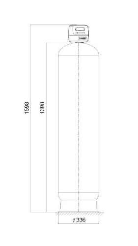 Statie filtrare automata, CLACK TC 1" 1354, valva automata timp, tank simplex 13"x54", fara material filtrant