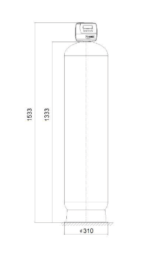 Statie filtrare automata, CLACK TC 1" 1252, valva automata timp, tank simplex 12"x52", fara material filtrant