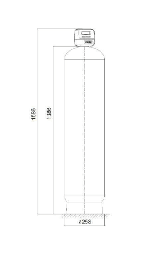 Statie filtrare automata, CLACK TC 1" 1054, valva automata timp, tank simplex 10"x54", fara material filtrant