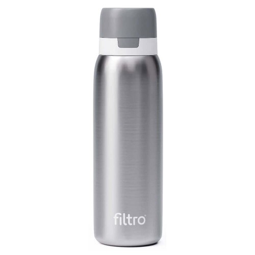 Termos cu cartuș carbon activ, THERMO PURE 740 CB, perete dublu cu vacuum pentru etansare optima pentru 12 ore, finisaj argintiu
