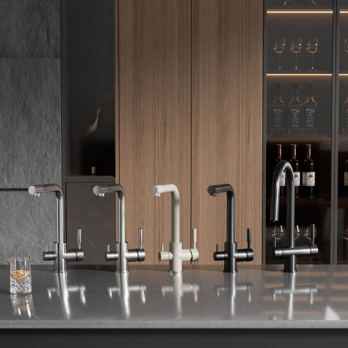 Baterie 3 căi, PREMIER Tall Chrome, finisaj crom lucios, flux separat apă filtrată și apă menajeră (rece și caldă)