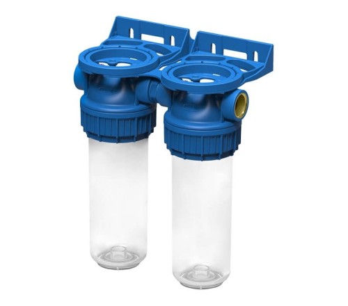 Set 2 carcase transparente, MVG Duplex DPP3P, conexiune din alama de 3/4