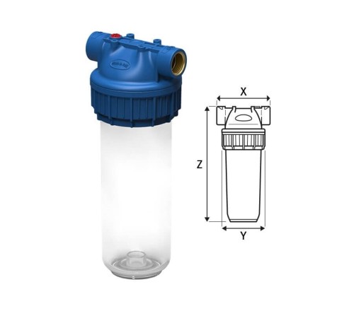 Carcasa transparenta, MVG CPP3P, conexiune din alama de 3/4