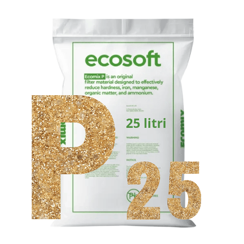 Rasina schimbatoare de ioni, ECOMIX P, ambalare sac 25 litri, eliminare duritate, fier, mangan si materii organice, capacitate schimb ioni de 40g CaCO3/litru