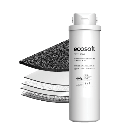 Cartus din carbune activat si osmoza inversa, 2 in 1, Ecosoft Cross Solo, inlocuire la maxim 12 luni