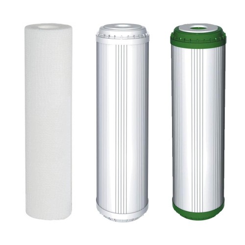 Set dedurizare, polipropilena, dedurizare cu eliminare fier, carbune granular cu KDF, 3 cartuse clasice 10″