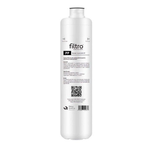 Filtru din polipropilena, FILTRO Glaciar PP, eliminare sedimente si particule mai mari de 1 micron, conectare usoara twist