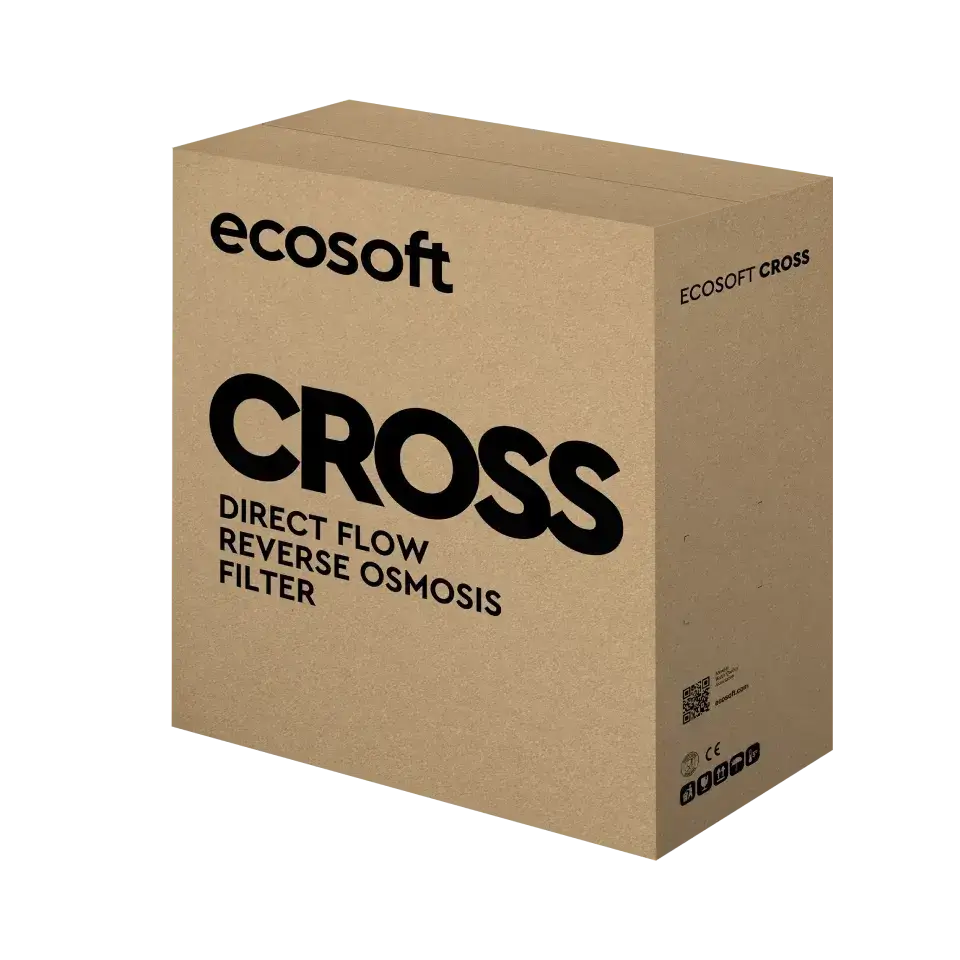 Osmoza inversa direct flow, Ecosoft Cross60, 1 litri/min, cartuse twist, membrana 400 GPD, baterie smart cu indicator