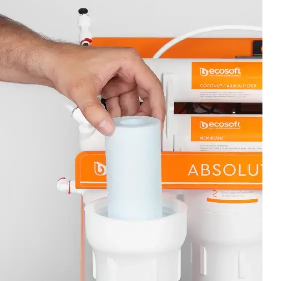 Osmoza inversa premium, Ecosoft Absolute PRO, pompa de presiune pe cadru metalic, 75 GPD, 5 stadii cu postcarbune