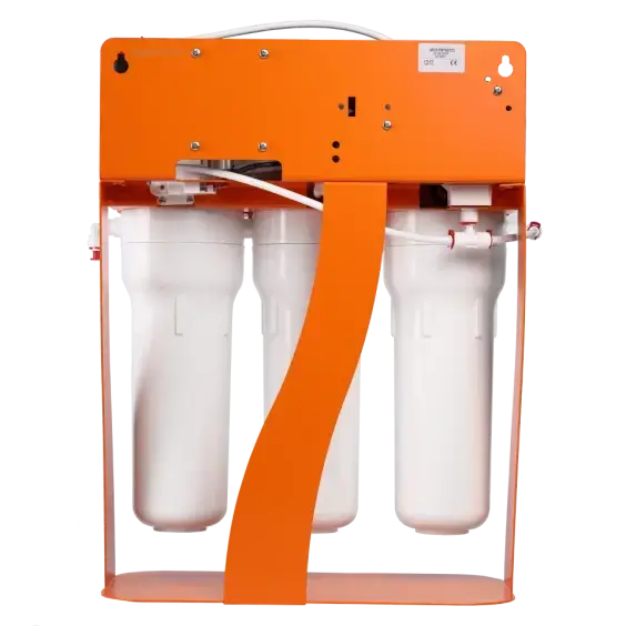 Osmoza inversa premium, Ecosoft Absolute PRO, pompa de presiune pe cadru metalic, 75 GPD, 5 stadii cu postcarbune