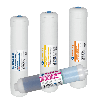 Set inline intermediar, 4 cartușe cu carcasa alba, înlocuire la 6 luni, sedimente, dedurizare, carbon activ si postfiltru, dimensiuni 12