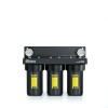 Set 3 carcase negre, FILTRO BIG BLACK 10" TRIO, conexiune 1" din alama, cheie, manometre intrare-iesire si cadru metalic