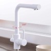 Baterie 3 căi, PREMIER Tall White, finisaj alb, flux separat apă filtrată și apă menajeră (rece și caldă)