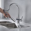 Baterie 3 căi, PREMIER Extend Satin, finisaj crom lucios, furtun extensibil cu duș, flux separat apă filtrată și apă menajeră (rece și caldă)