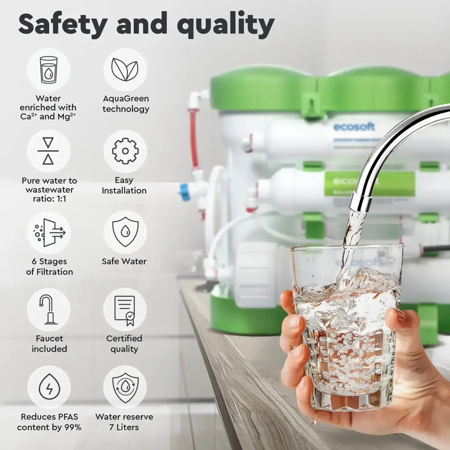 Osmoza inversa premium, Ecosoft Balance MO675MPUREBAL, 6 stadii, eficienta ridicata, remineralizare cu calciu si magneziu