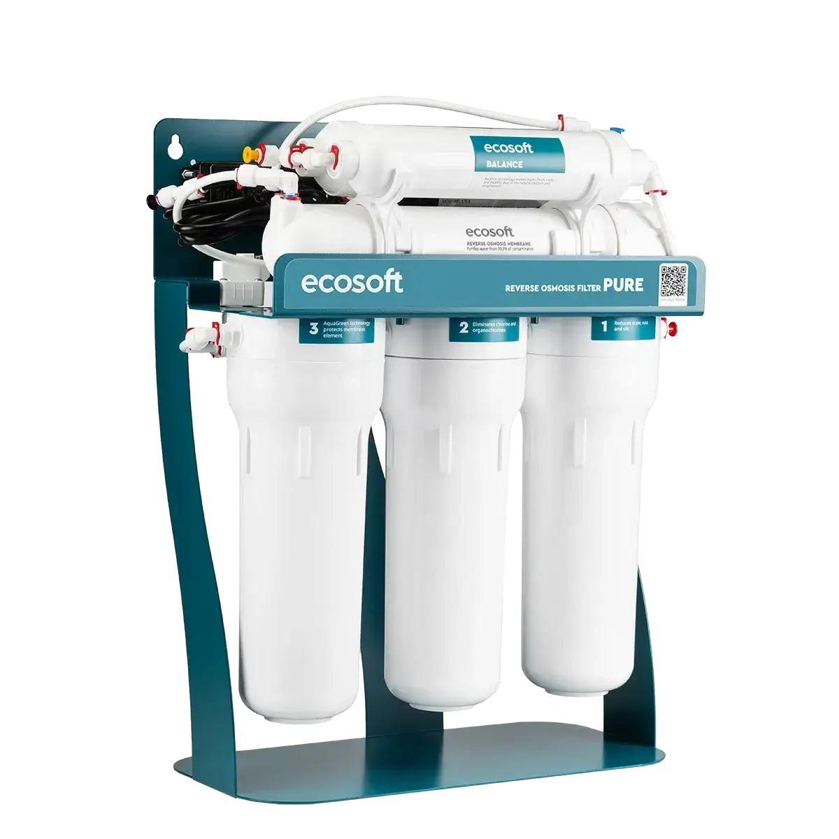 Osmoza inversa, Ecosoft PURE Balance, cu pompa de presiune si eficienta ridicata, 6 stadii, cadru metalic, remineralizare optima
