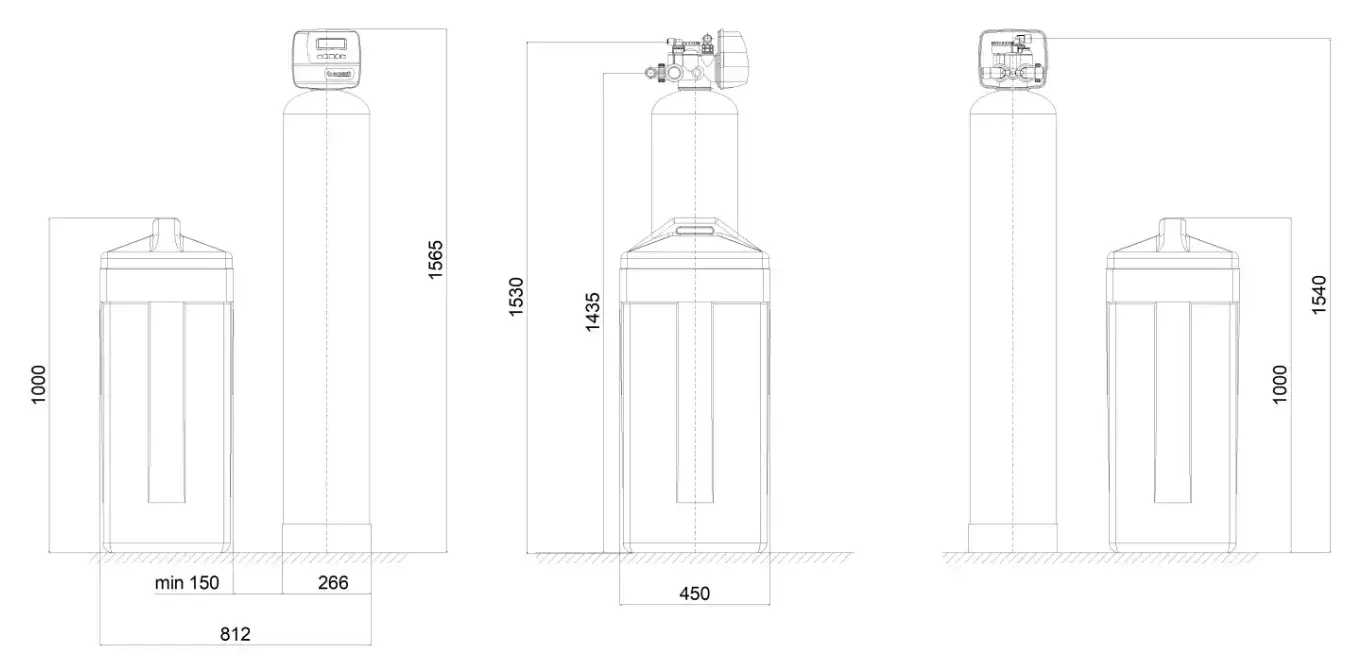Stație automată, Clack WS1, valvă volumetrică premium, tank simplex 10x54, debit 2-2.5 m3/oră, fără rășină inclusă, necesar 37 litri