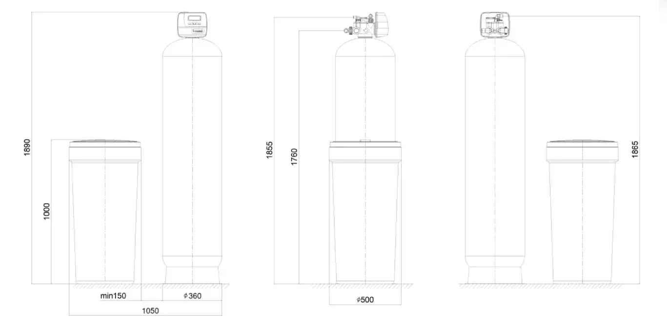 Stație automată, Clack WS1 PRO, valvă volumetrică premium, tank simplex 14x65, debit 4.0-5.0 m3/oră, fără rășină inclusă, necesar 75-100 litri