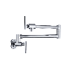 Baterie pliabilă cu montare în perete, PREMIER Wall Chrome, extensibilă 61 cm, finisaj crom lucios, robinet monocomandă pentru umplere oale