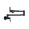 Baterie pliabilă cu montare în perete, PREMIER Wall Black, extensibilă 61 cm, finisaj negru mat, robinet monocomandă pentru umplere oale