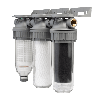 Sistem de filtrare, Ecosoft 3P Grey Triplex 10", valva de purjare, set de cartuse inclus, pentru apa de ploaie, conexiune 3/4"