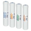 Set 4 filtre cu carcasa alba, filet de 1/4″, sedimente, dedurizare, carbune activat bloc si granular, dimensiune 12